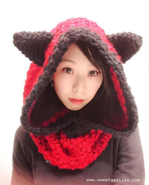 Hooded Fox Cowl, Woodland Animal Hood and Scarf