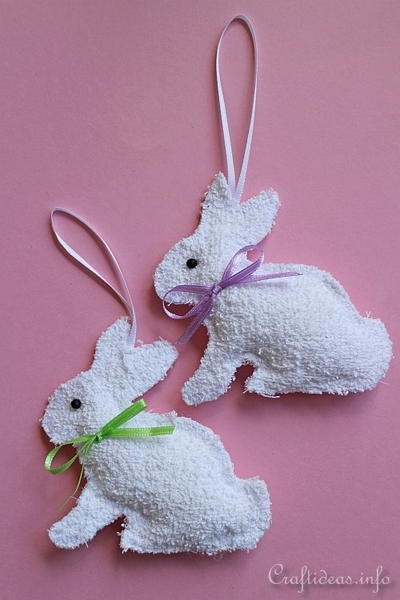 Washcloth Easter Bunny Ornament
