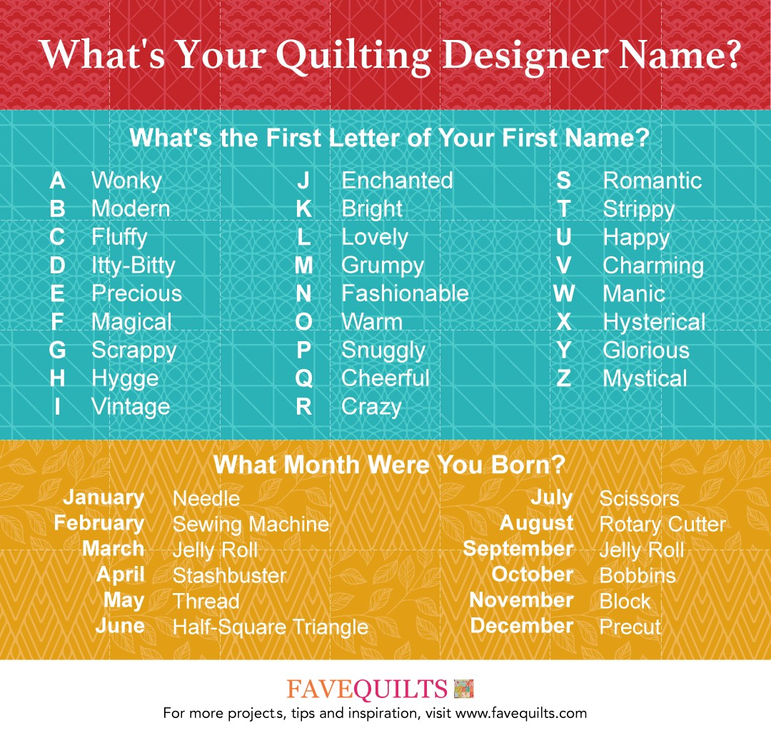 Designer Names Beginning With What's Your Quilting Designer Name? | FaveQuilts.com