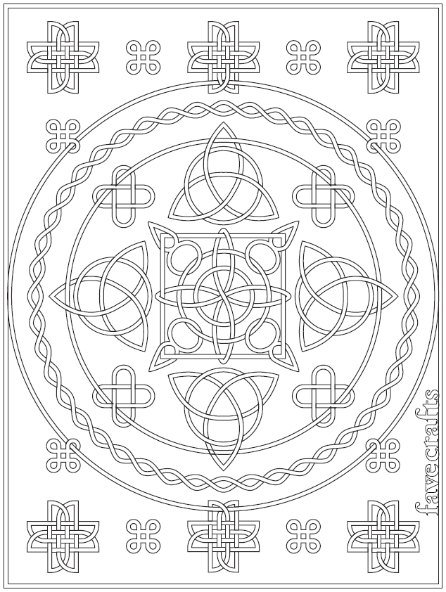 Download Free Printable Celtic Knot Coloring Page | FaveCrafts.com