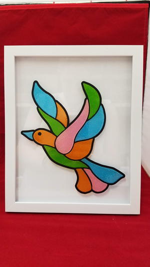 Faux Stained Glass Hummingbird Window Film