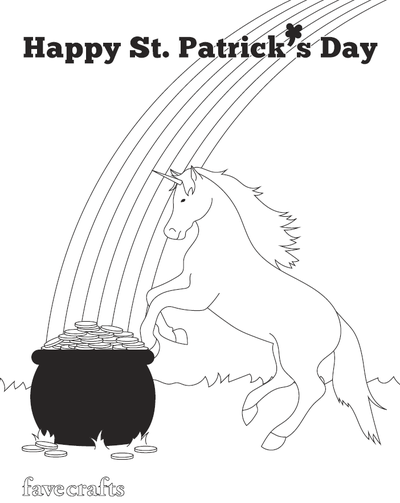 Unicorn St. Patrick's Day Coloring Page
