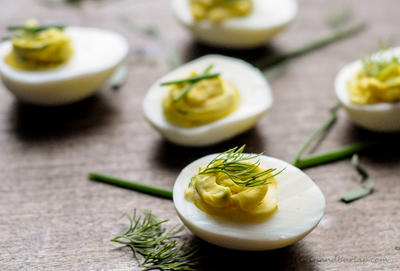 Garlic Herb Deviled Eggs
