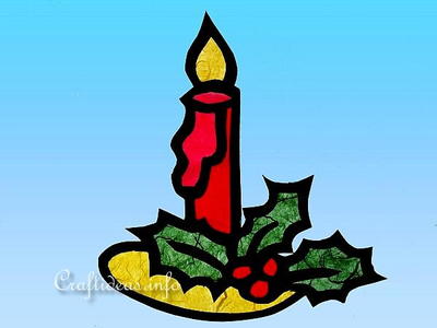 Paper Stained Glass Candle Window Decoration