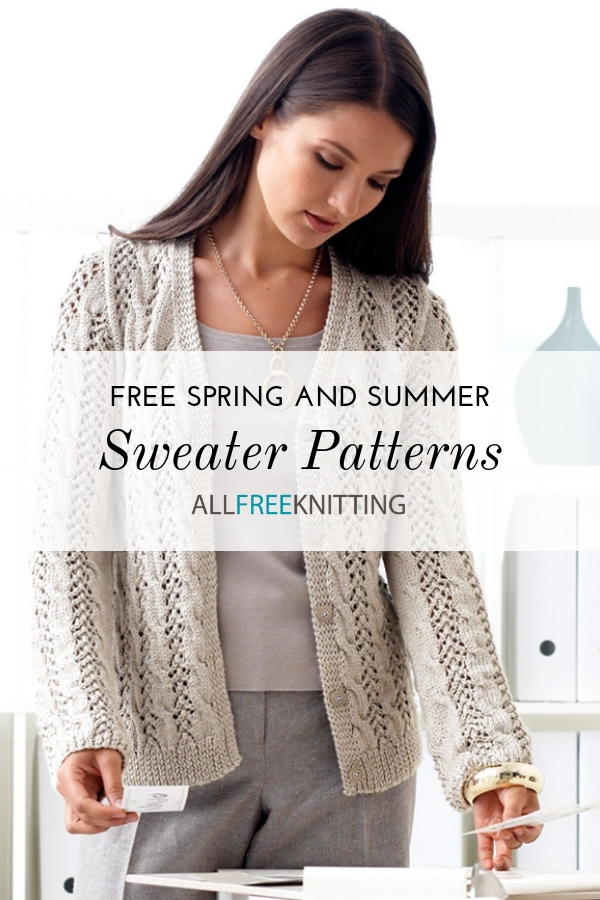 Seem Less Spring Pattern Knitting Pattern 24 Spring and Summer Sweater Knitting Patterns (Free) | AllFreeKnitting.com