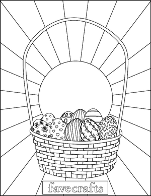 Pretty Eggs In An Easter Basket Coloring Page Favecrafts Com