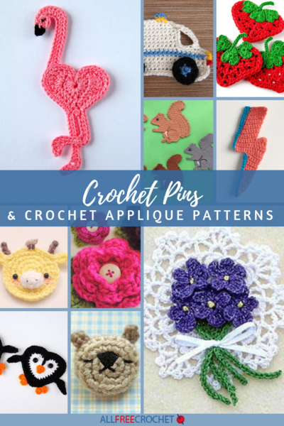 42 Crochet Applique Patterns (& Crochet Pins)