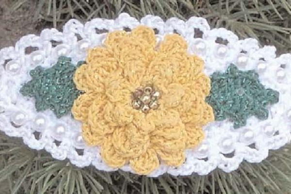 A Crochet Marigold Pin