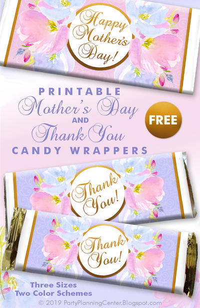 Thank You and Mothers Day Candy Bar Wrappers