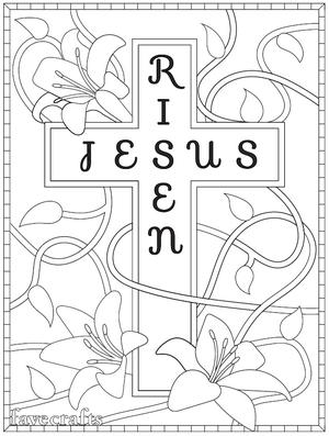 Jesus Is Risen Coloring Page Favecrafts Com