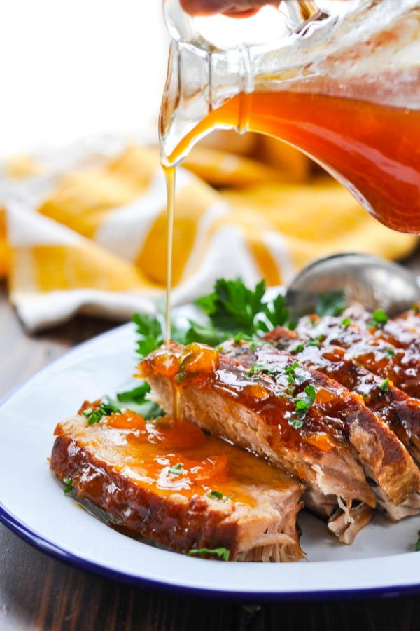 Slow Cooker Pork Roast with Apricot Sauce