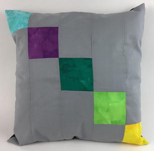 Color Block Patchwork Pillow