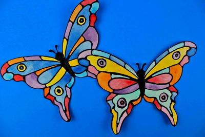 Faux Stained-Glass Butterflies