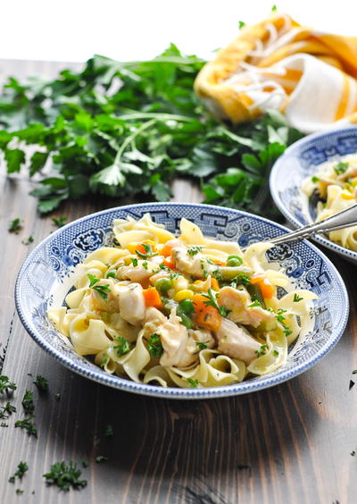 Dump-and-Bake Creamy Garlic Chicken and Vegetables