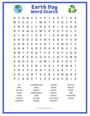 earth day word search printable allfreeholidaycrafts com