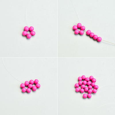 Beebeecraft Tutorials on How to Make a Pair of Red Wood Beaded Ball Earrings