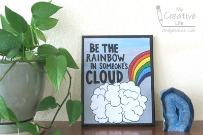 'Be the Rainbow in Someone's Cloud' Coloring Page Canvas