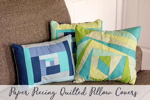 Paper Piecing Quilted Throw Pillow