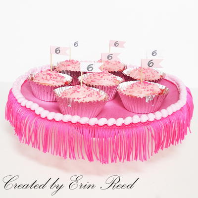 Birthday Cupcake Number Toppers on a Custom Party Tray