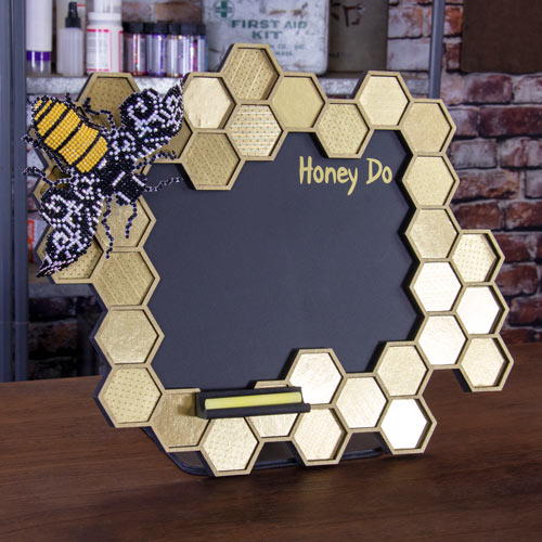 DIY钻石艺术蜜蜂和蜂窝黑板蜂蜜做清单”title=
