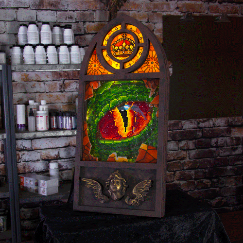 DIY Dragon in the Window Featuring Diamond Art Lights and Stained Glass