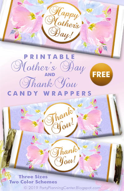 Mother's Day and Thank You Candy Bar Wrappers