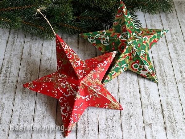 Decoupage Christmas Star Ornaments | AllFreeChristmasCrafts.com