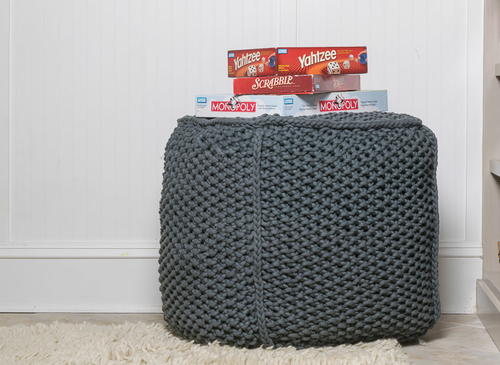 Knit Pouf Cube