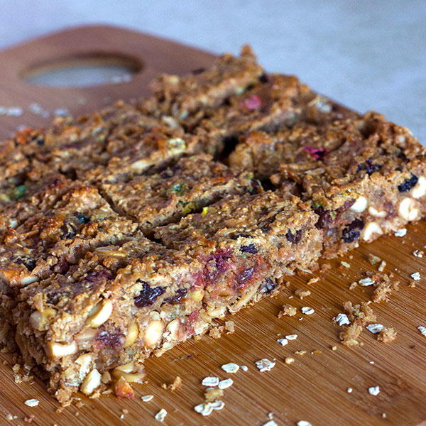 Peanut Butter Oatmeal Bars with Trail Mix