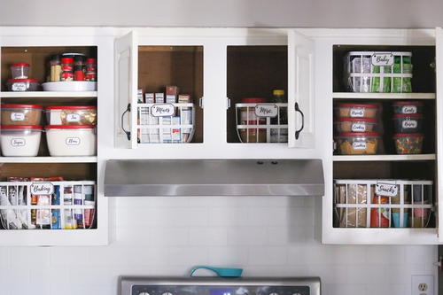 Small Kitchen Cabinet Pantry Organization + Printable Pantry Labels