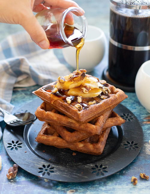 Crispy Banana Waffles