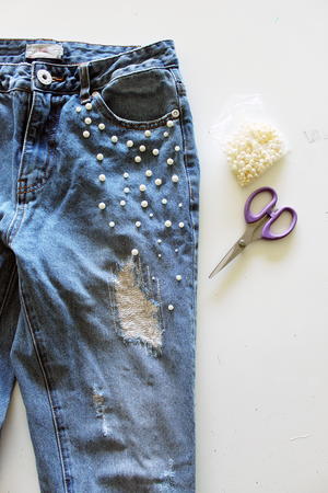 Make Your Own Pearl Accent Jeans