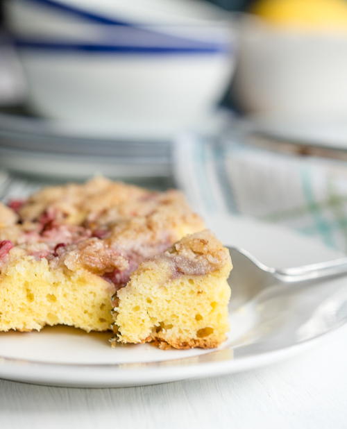 Strawberry Rhubarb Crumb Cake