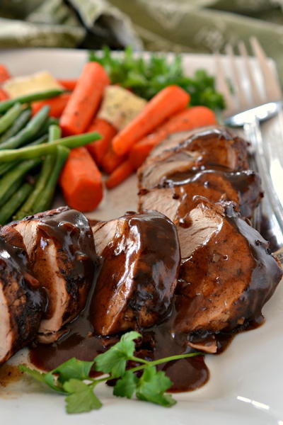 Slow Cooker Pork Tenderloin with Balsamic Sauce