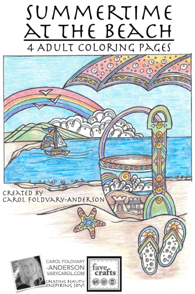 Summertime at the Beach: 4 Beach Coloring Pages for Adults 