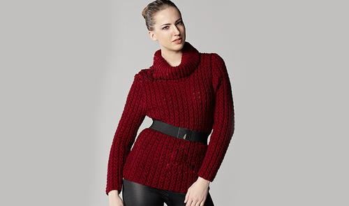 Turtleneck Knit Sweater Knitting Pattern