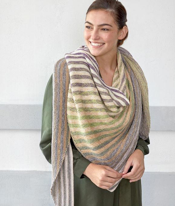 Shifting Stripes Shawl | AllFreeKnitting.com