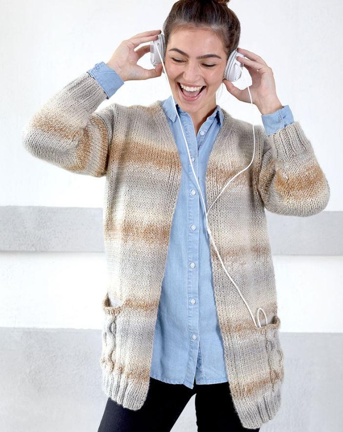 Wandering Cables Cardigan | AllFreeKnitting.com