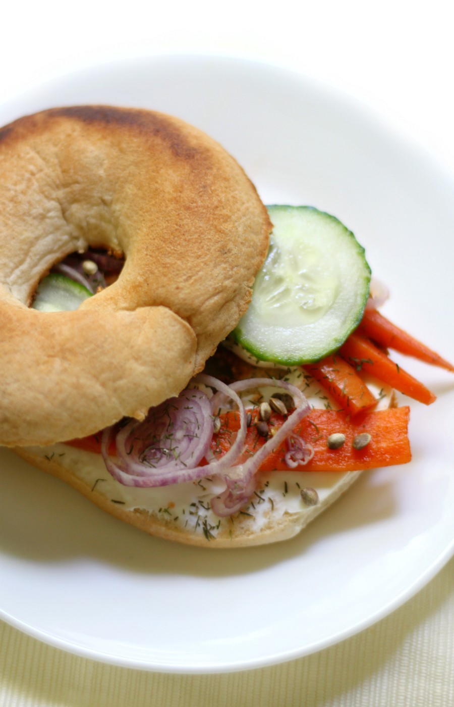 GlutenFree Bagel with Vegan Carrot Lox & Cream Cheese (AllergyFree