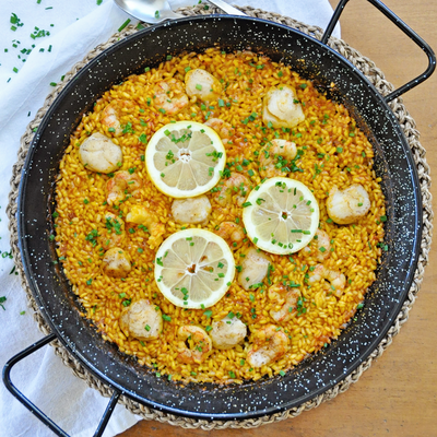 The Easiest Seafood Paella Recipe with Shrimp and Scallops