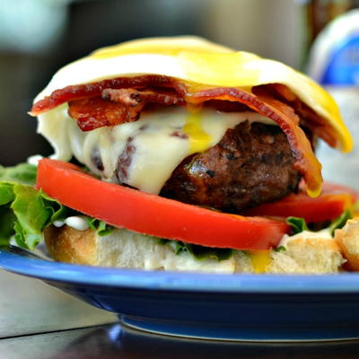 Egg Burger with Bacon and Chipotle Mayo