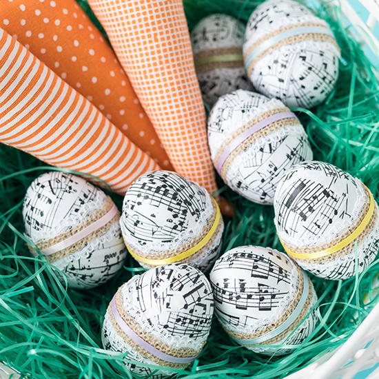 DIY Sheet Music Plastic Easter Eggs