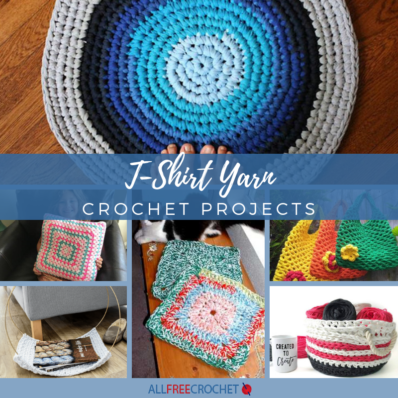Crochet a rug, bag or cushion cover using t-shirt yarn - Knit & Crochet Blog