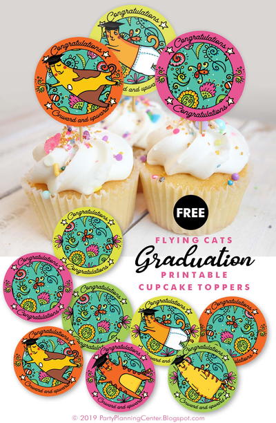 Printable Graduation Party Cupcake Toppers