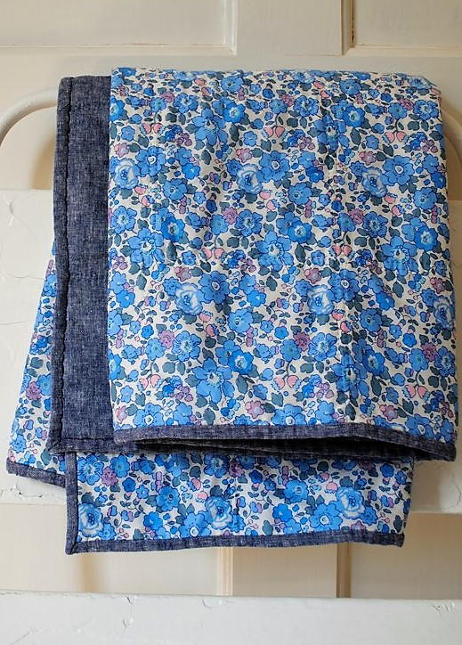 Hand Quilted Windowpane Baby Quilt