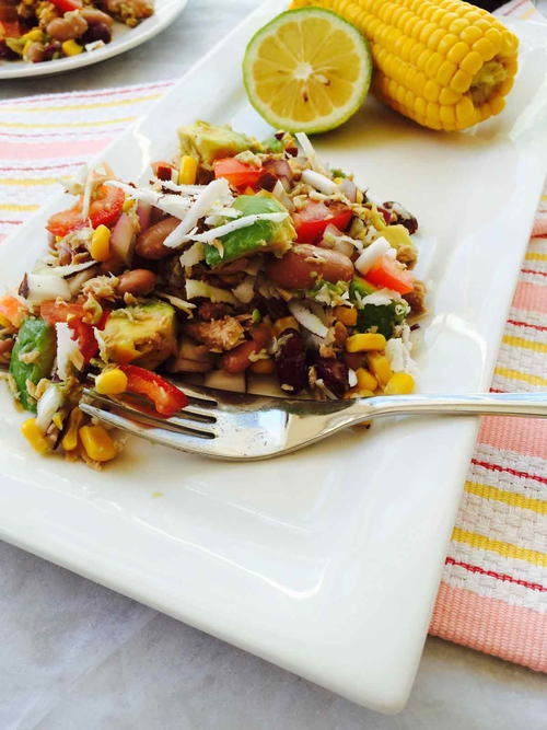 Kidney Beans Avocado and Coconut Salad