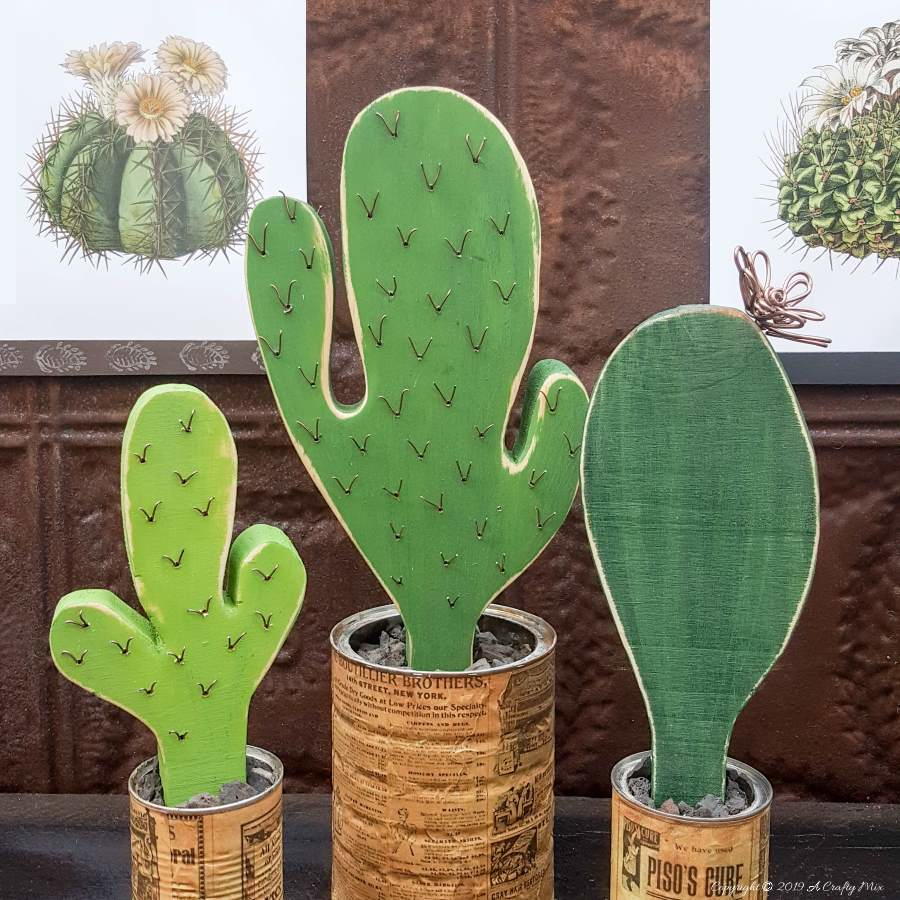 DIY Wooden Cacti | DIYIdeaCenter.com