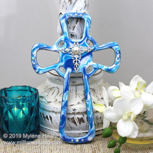 Marbled Resin Cross