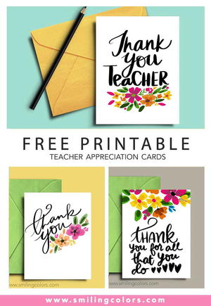 Thank You Teacher: A Set of Free Printable Note Cards | FaveCrafts.com