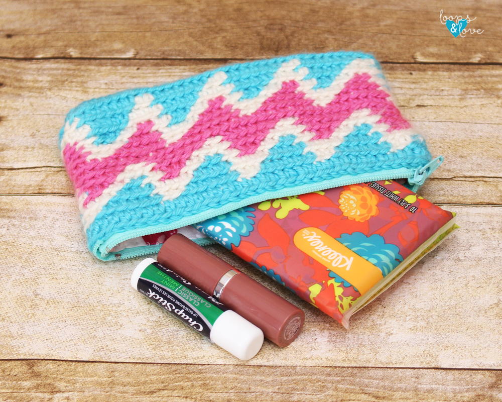 Zig Zag Zipper Bag Tapestry Crochet Pattern